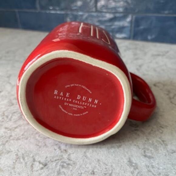 Rae Dunn HIS & HERS Mug Set - Red/White - Picture 7 of 12